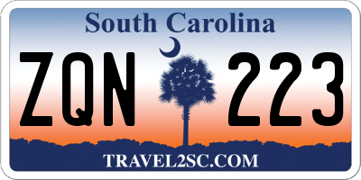 SC license plate ZQN223