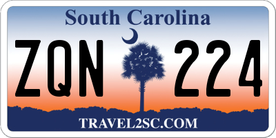 SC license plate ZQN224