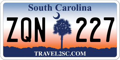 SC license plate ZQN227