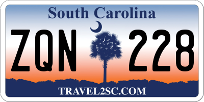 SC license plate ZQN228