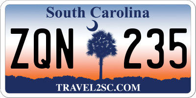 SC license plate ZQN235