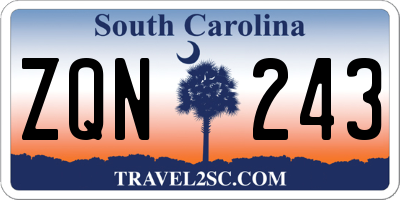 SC license plate ZQN243