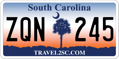 SC license plate ZQN245