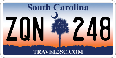 SC license plate ZQN248
