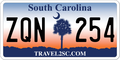SC license plate ZQN254