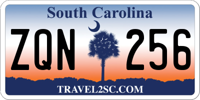 SC license plate ZQN256