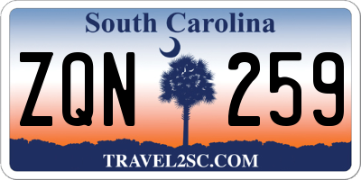 SC license plate ZQN259
