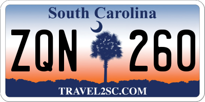 SC license plate ZQN260