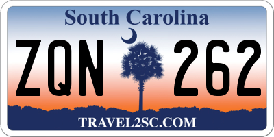 SC license plate ZQN262
