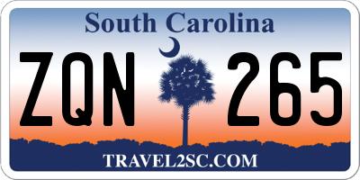 SC license plate ZQN265