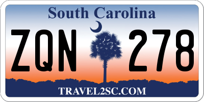 SC license plate ZQN278