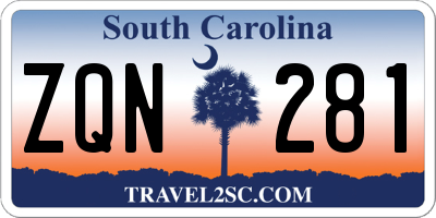 SC license plate ZQN281