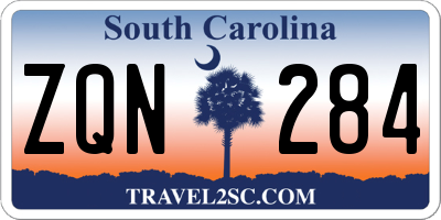 SC license plate ZQN284