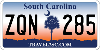 SC license plate ZQN285