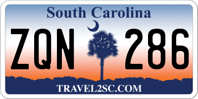 SC license plate ZQN286