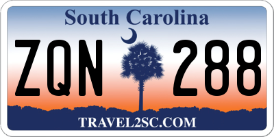 SC license plate ZQN288