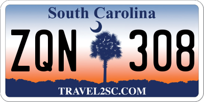 SC license plate ZQN308