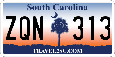 SC license plate ZQN313