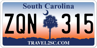SC license plate ZQN315