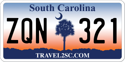 SC license plate ZQN321