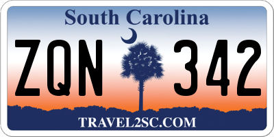 SC license plate ZQN342