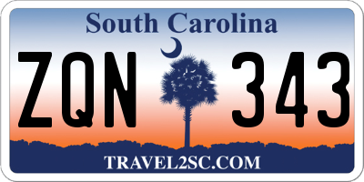 SC license plate ZQN343