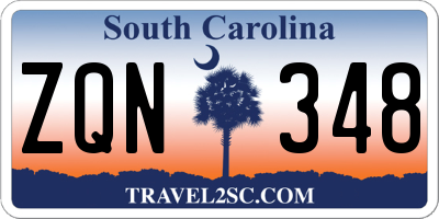SC license plate ZQN348