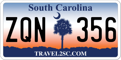 SC license plate ZQN356