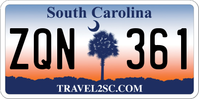 SC license plate ZQN361