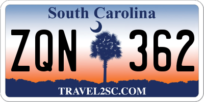SC license plate ZQN362