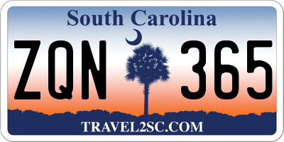 SC license plate ZQN365