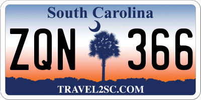SC license plate ZQN366