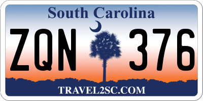 SC license plate ZQN376