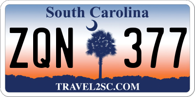 SC license plate ZQN377