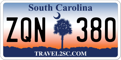 SC license plate ZQN380