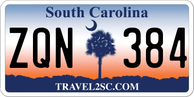 SC license plate ZQN384