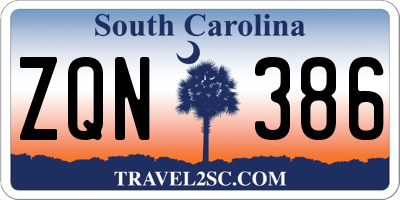SC license plate ZQN386