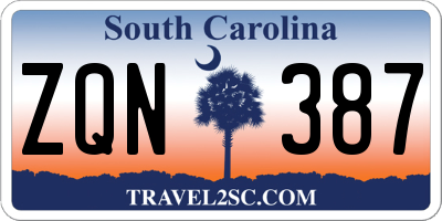 SC license plate ZQN387