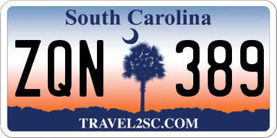 SC license plate ZQN389