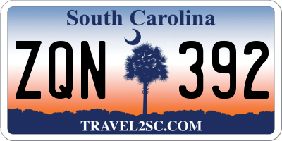 SC license plate ZQN392