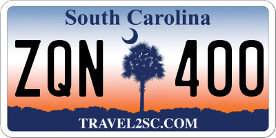 SC license plate ZQN400