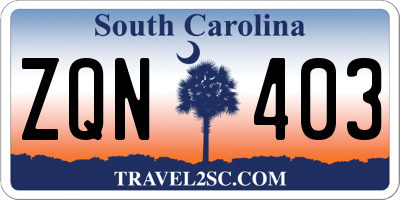 SC license plate ZQN403