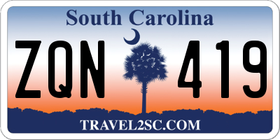 SC license plate ZQN419
