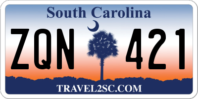 SC license plate ZQN421