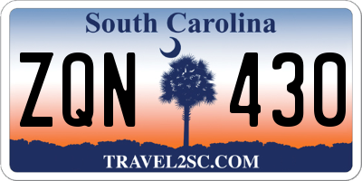 SC license plate ZQN430