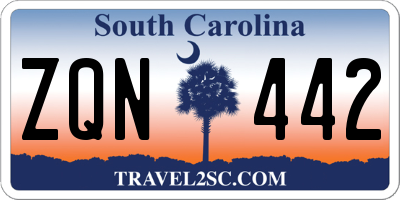 SC license plate ZQN442