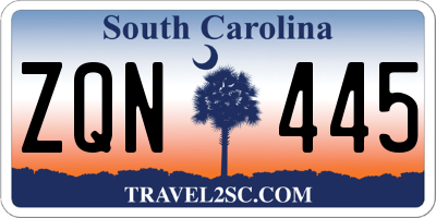 SC license plate ZQN445