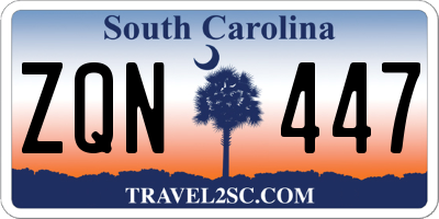 SC license plate ZQN447