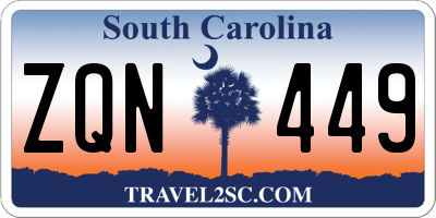 SC license plate ZQN449
