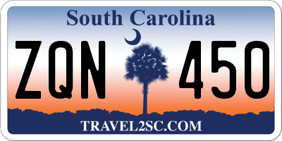 SC license plate ZQN450